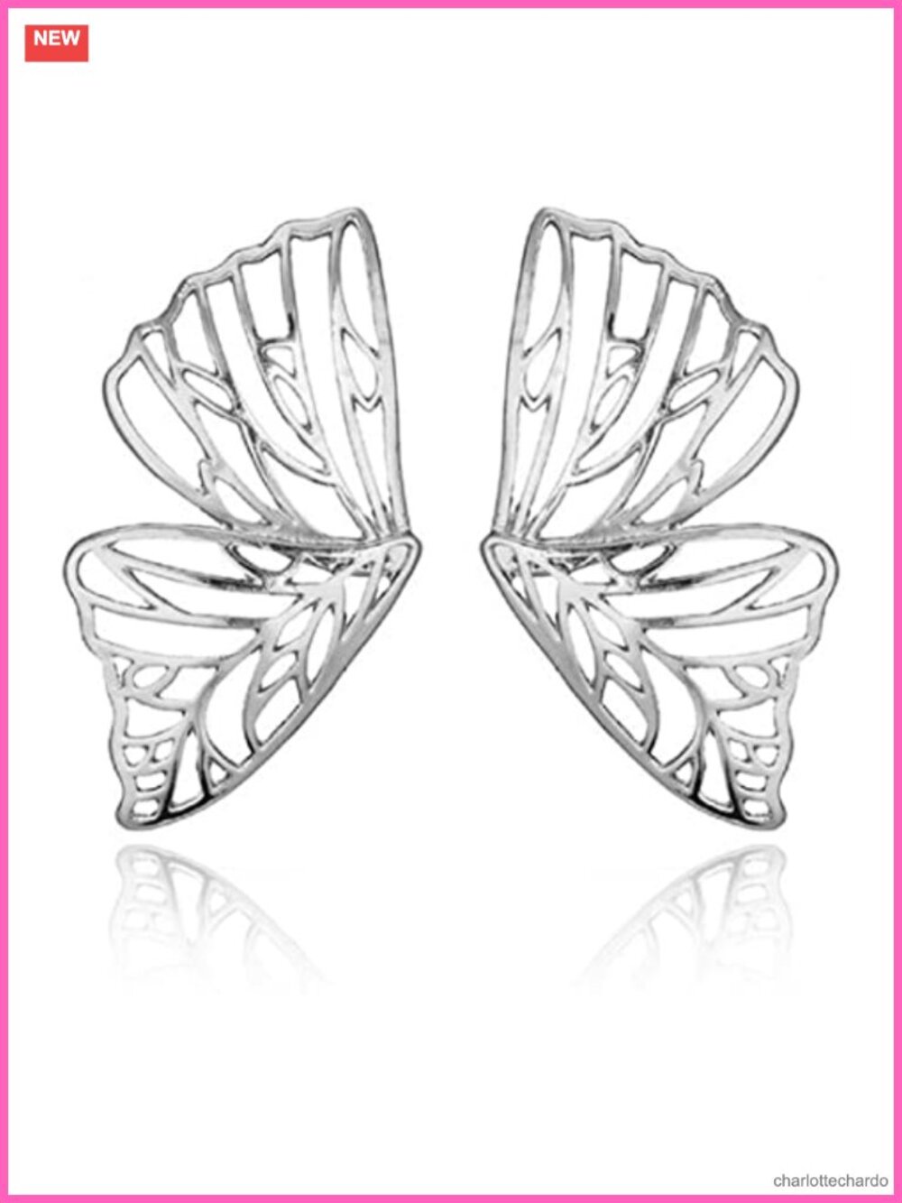 Hypoallergenic Sterling Silver Butterfly Wing Dangle Drop Earrings